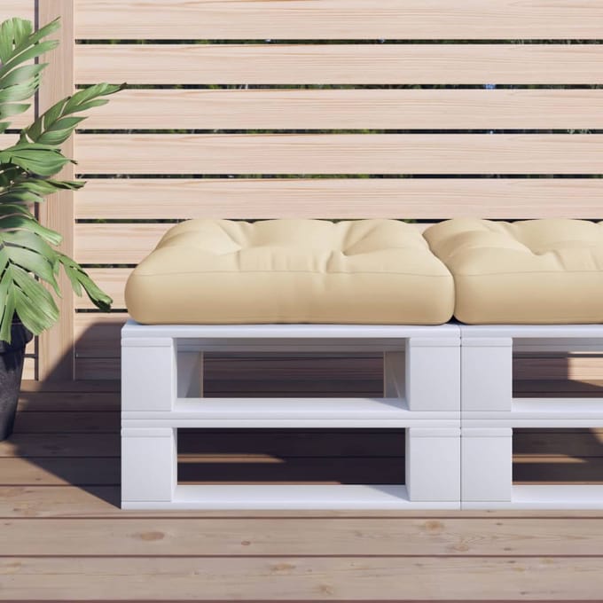 vidaXL - Palletkussen - 60x60x12 - cm - stof - beige