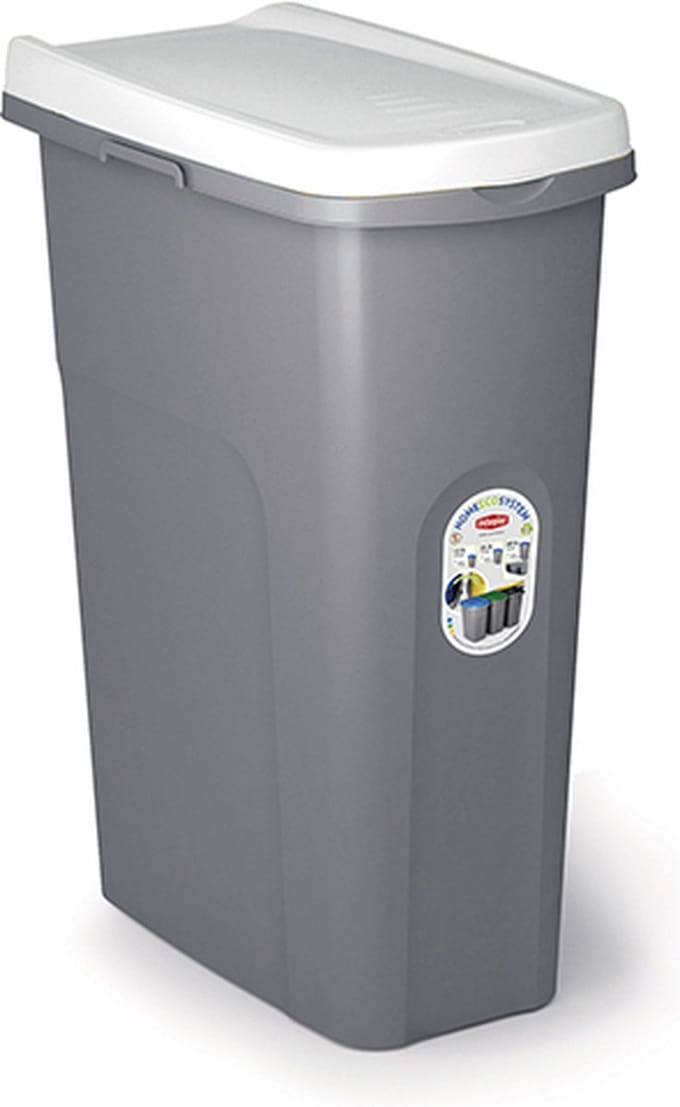 Afvalbak - 'Home Eco System' - afvalscheiding - Prullenbak - Afvalemmer - Wielen - 40 Liter - Wit