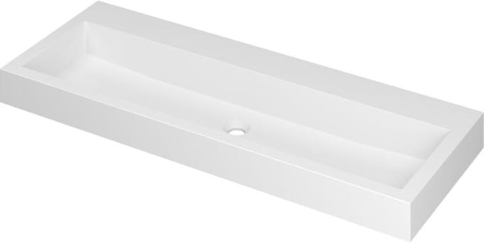 INK Momento Wastafel Polystone Zonder Kraangat - 1200x450x90 mm - Mat Wit