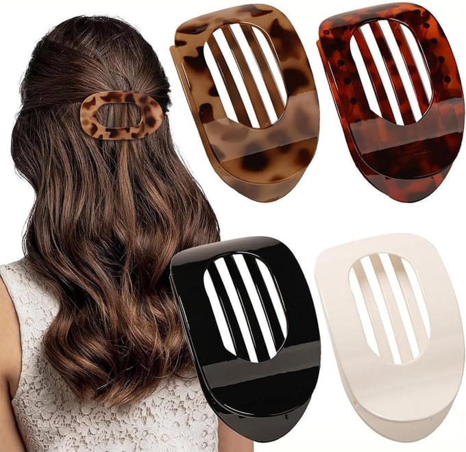 Set van 4 Grote Matte Gebogen Haarspelden voor Dames - Sterke Grip voor Dik en Fijn Haar