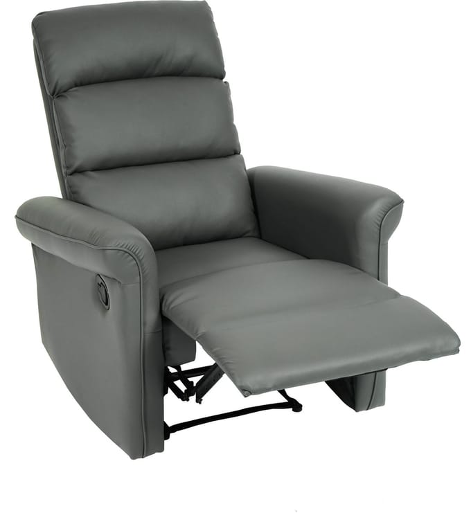 TV fauteuil MCW-J96, relaxfauteuil, verstelbare relaxfunctie kunstleer ~ grijs
