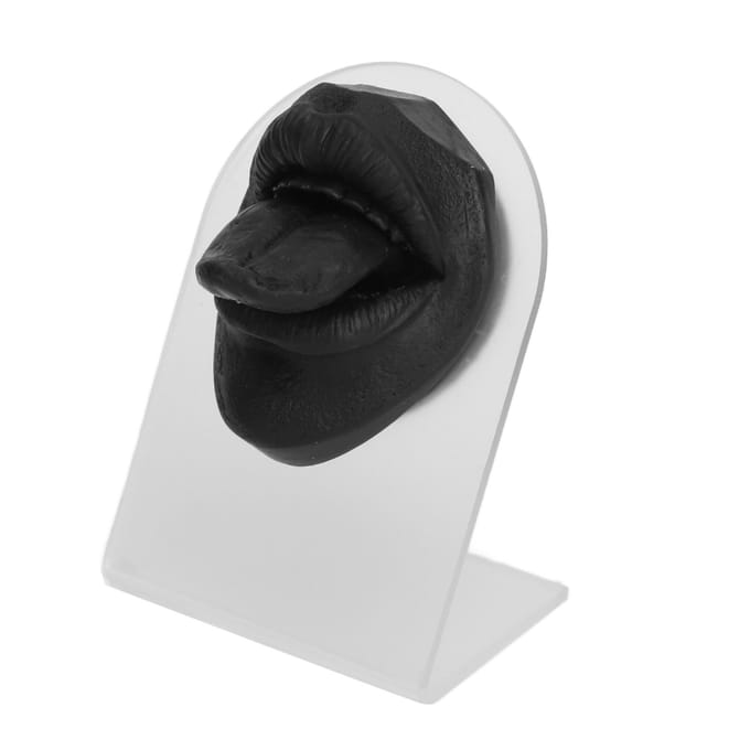 Modèle de Langue et de Bouche en Silicone avec Support d'Exposition Modèle d'Entraînement 3D Simulé pour Piercing Corporel noir