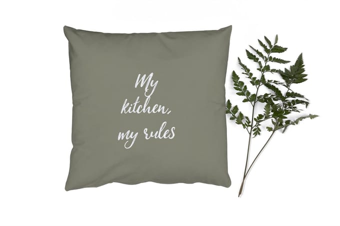 Sierkussens - Kussentjes Woonkamer - 60x60 cm - My kitchen, my rules - Spreuken - Quotes