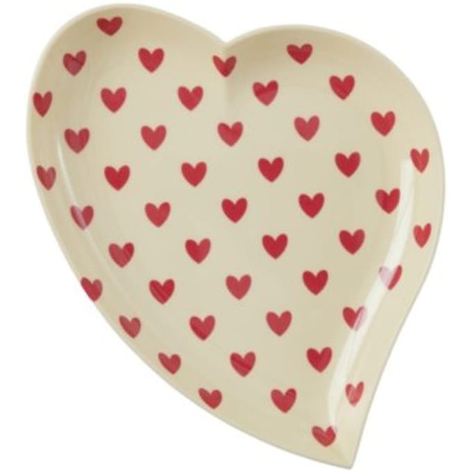Rice melamine bord hart darling hearts creme