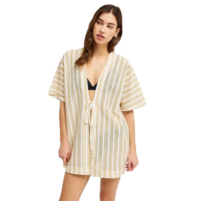 Roxy Moana Story Kimono Met Korte Mouwen Grijs XS-S Vrouw