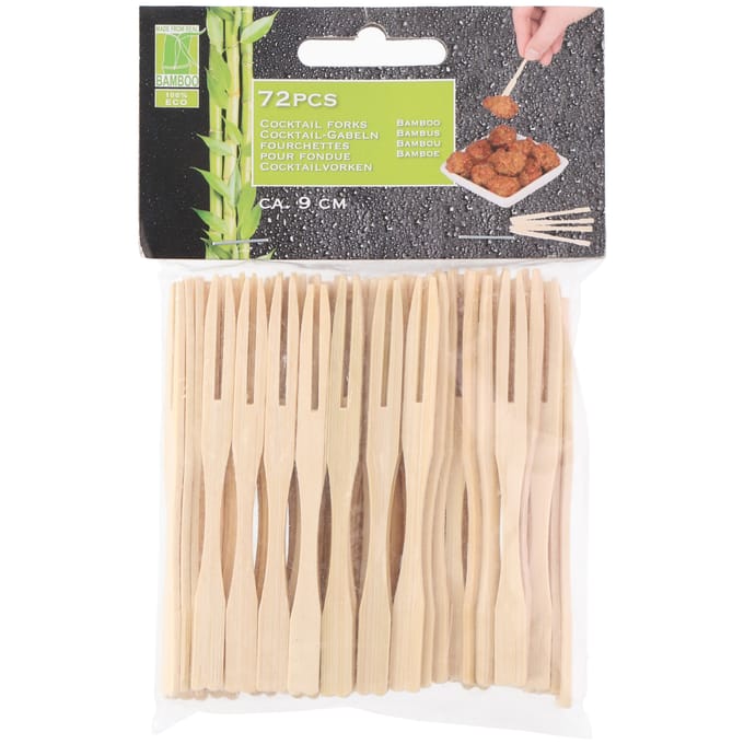 Hapjes/sate prikkers/spiesjes - bamboe hout - 72x stuks - 9 cm - amuse/bbq/feestje - Cocktailprikkers