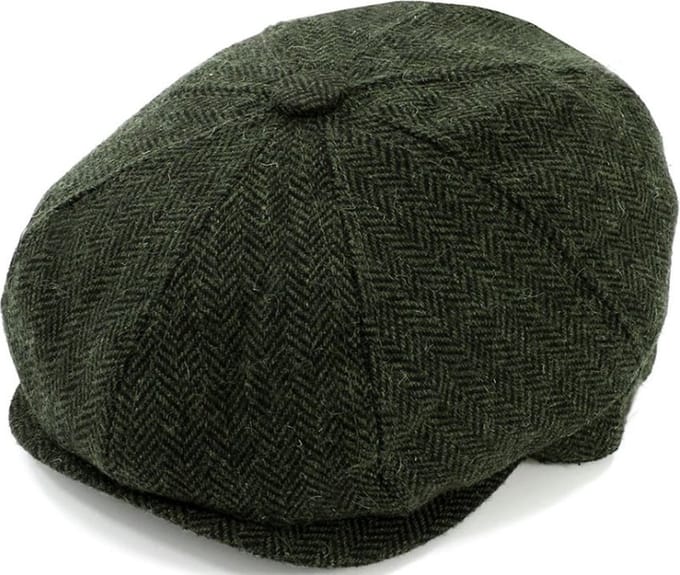 Baker Boy cap 8 panel Green Herringbone van Sophos lifestyle maat M (58cm)