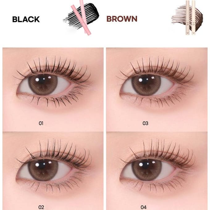 AOU All Day Mascara 3.5g 4 kleuren 01 Volume brown
