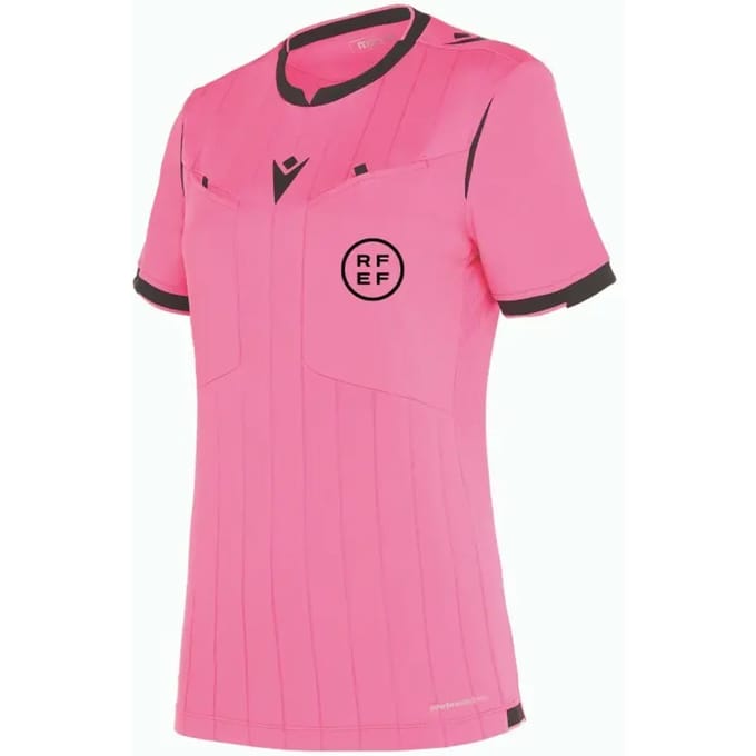 Macron Stephanie Scheidsrechtersshirt Lange Mouw Dames - Fluo Roze / Zwart | Maat: M