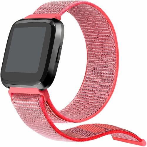 ShieldCase Fitbit Versa nylon bandje (knalroze)