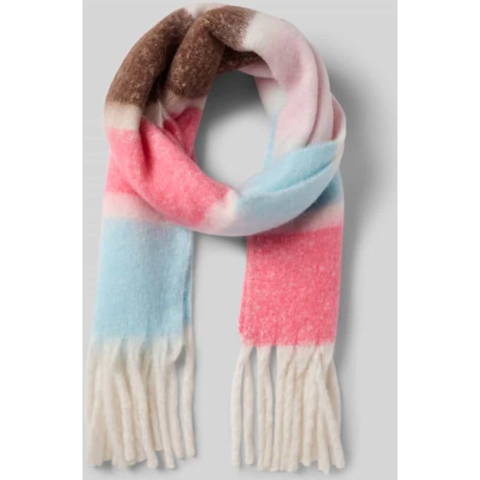 Tom Tailor - Sjaal met streeppatroon - Maat ONESIZE - pink blue stripe design