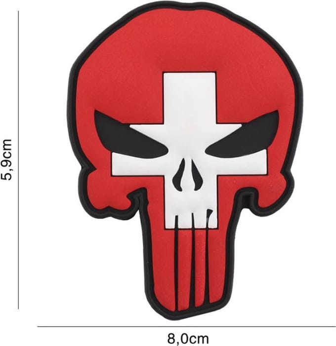 Embleem 3D PVC Punisher Zwitserland
