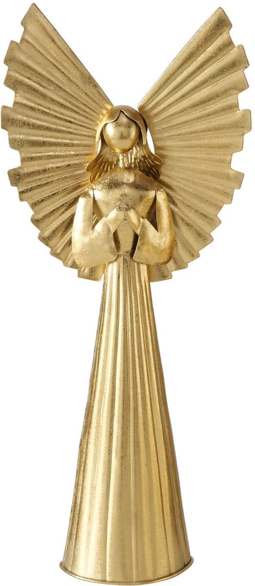 Kerstengel Nuriel goudkleurig metaal 54 cm