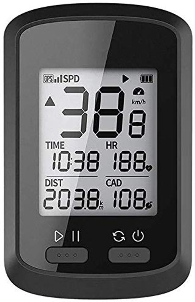 Draadloze GPS Fietssnelheidsmeter met Waterdichte Behuizing en Groot LCD-scherm