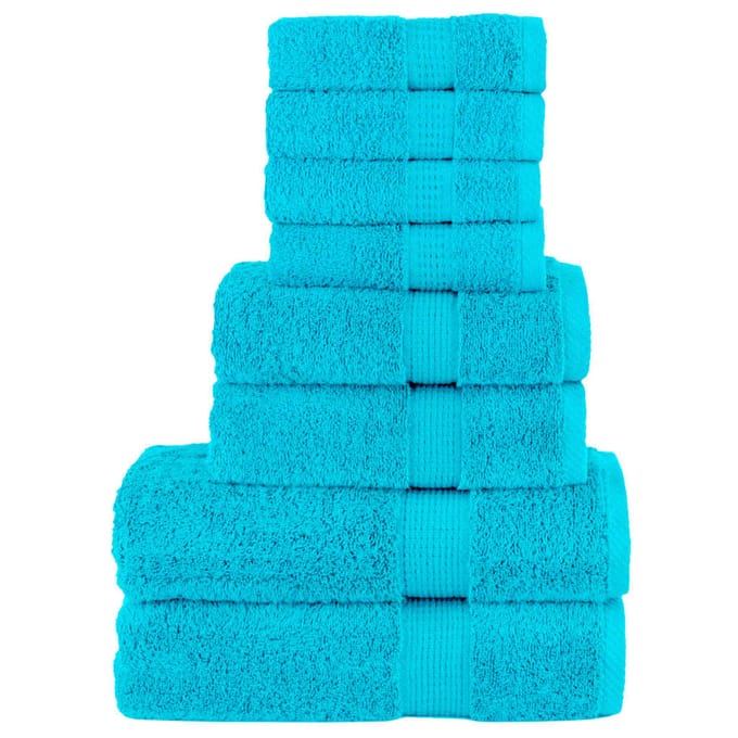 vidaXL - 8-delige - Handdoekenset - SOLUND - 600 - g/m² - turquoise