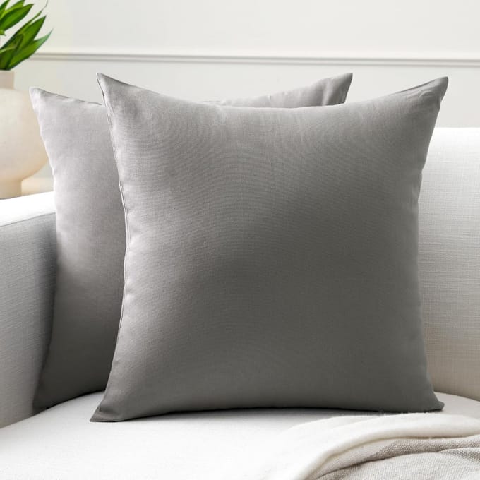 CE Serie - Decoratieve Katoenen Kussenhoezen - 60x60cm - Grijs - 2 stuks