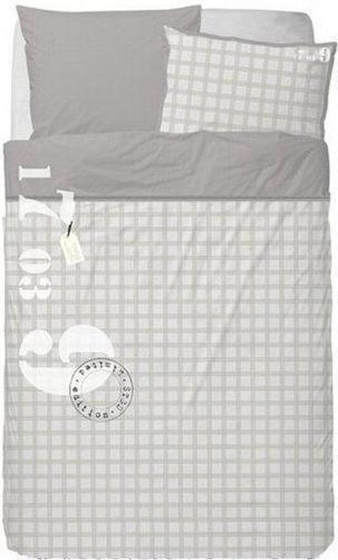 Stapelgoed Dekbedovertrek Name Tag - Junior - 120x150 cm - Grey/Beige