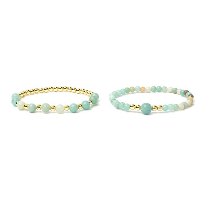 Armband amazoniet & hematiet set van 2