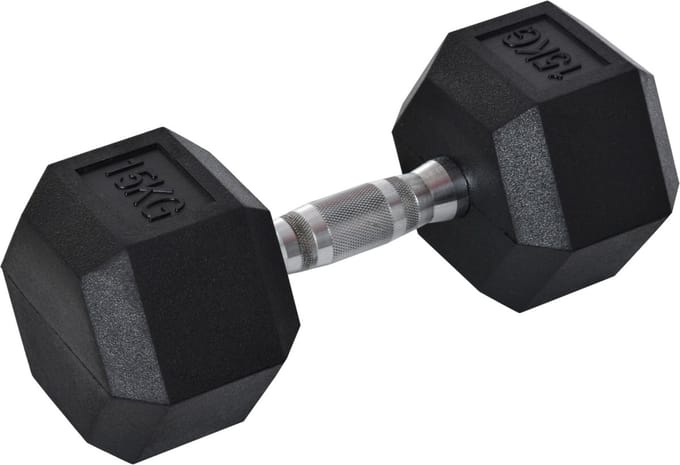 Fitgoodz - Dumbbel - Hexa dumbbell - 15 Kg - Hex Dumbbell - Krachttraining