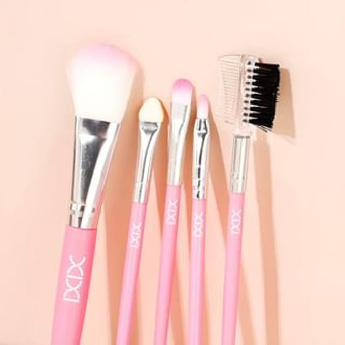 xixi - Set of 5: Pink Makeup Brush Set #Brush Set - 5 pcs