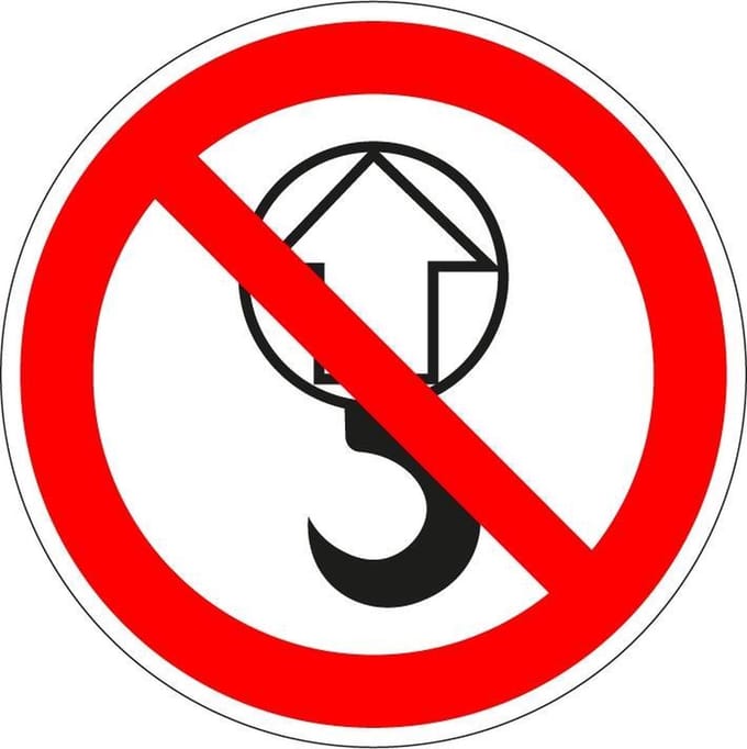 Verboden te hijsen bord - kunststof 150 mm