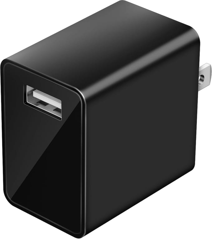 Oplader Camera - Mini Beveiligingscamera - Thuis Bewaken - Full HD Opname - Compact Formaat - Zwart