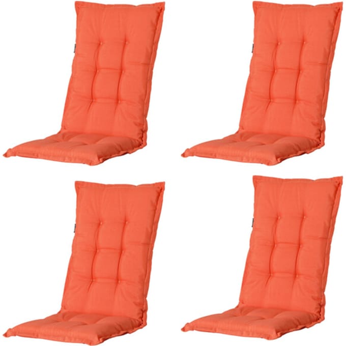 Madison - Tuinstoelkussen Lage Rug Panama flame orange - Ca. 105x50 cm - Set van 4