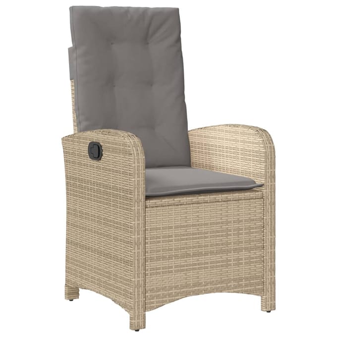 vidaXL - 7-delige - Tuinset - met - kussens - poly - rattan - gemengd - beige
