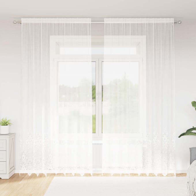 vidaXL Kantgordijn Wit 260x200cm Polyester