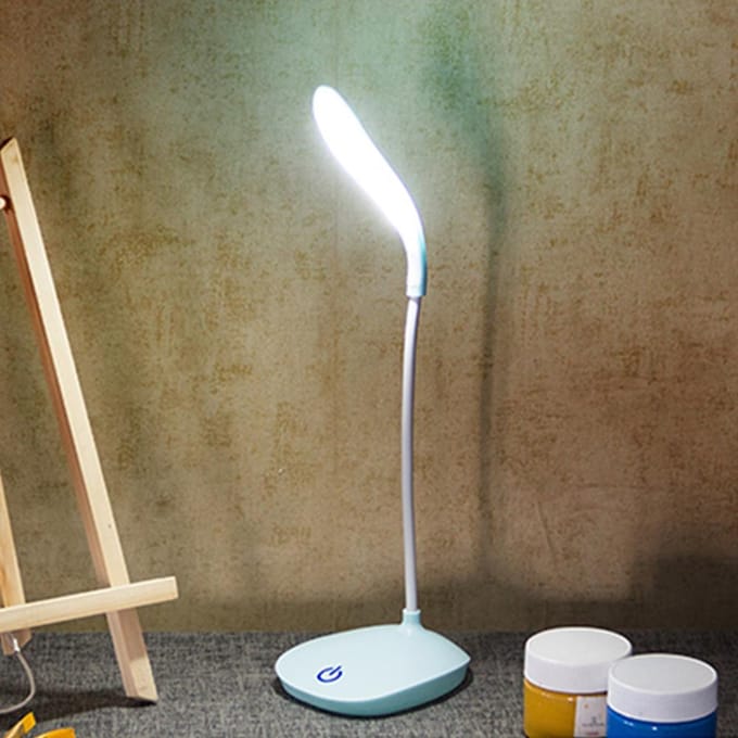 Oplaadbare led-bureaulamp, draagbaar USB-opladen en plug-in, 360 graden flexibele slang, leeslamp, studenten wit
