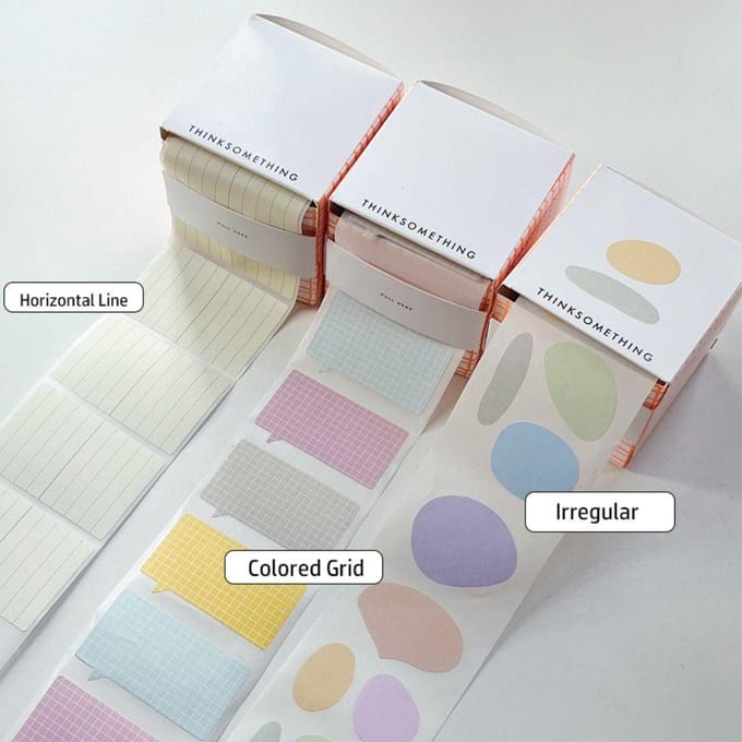 100 STuks/Set Uittrekbaar Memo Blok Creatieve Post-it Volledig Plakbare Labels Stickers DIY Scrapbook Sticker Student Afscheurbaar Notitieblok gray