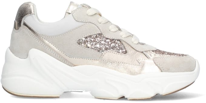 Braqeez 426160-403 Meisjes Lage Sneakers - Beige - Leer - Veters