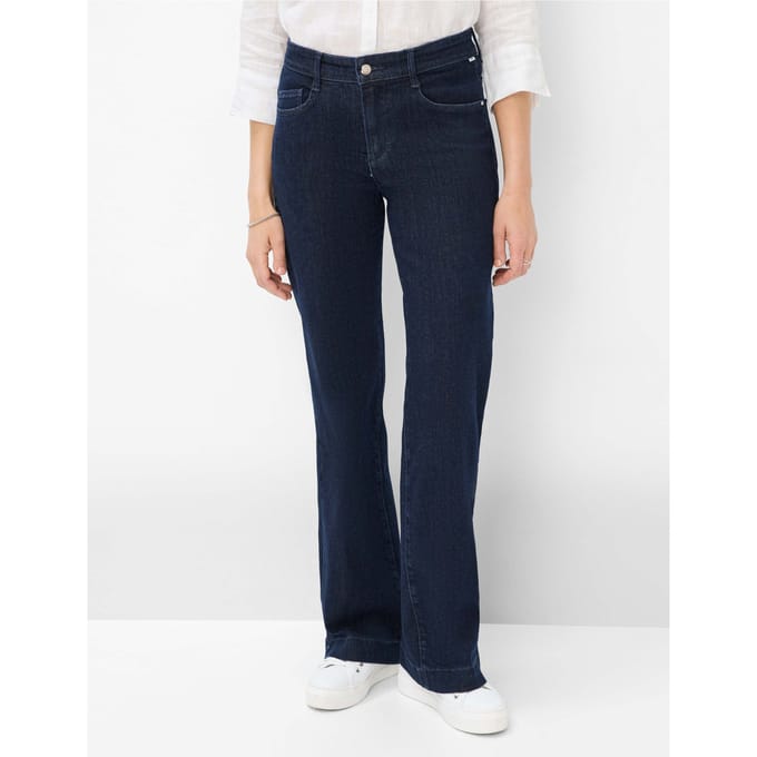 Brax Dames Jeans  Style MAINE CLEAN DARK BLUE, denim donkerblauw, maat 32
