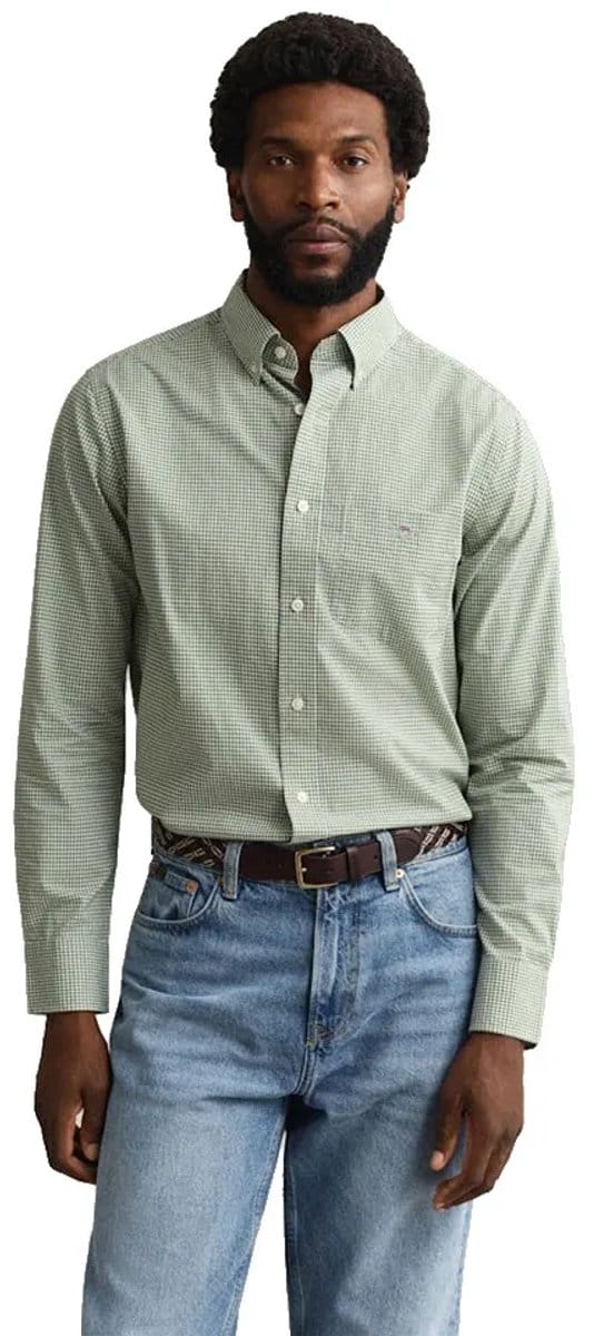 Gant 3000150 Regular Fit Overhemd Met Lange Mouwen Groen M Man