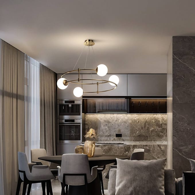 Maytoni Balance hanglamp, 4-lamps, goud