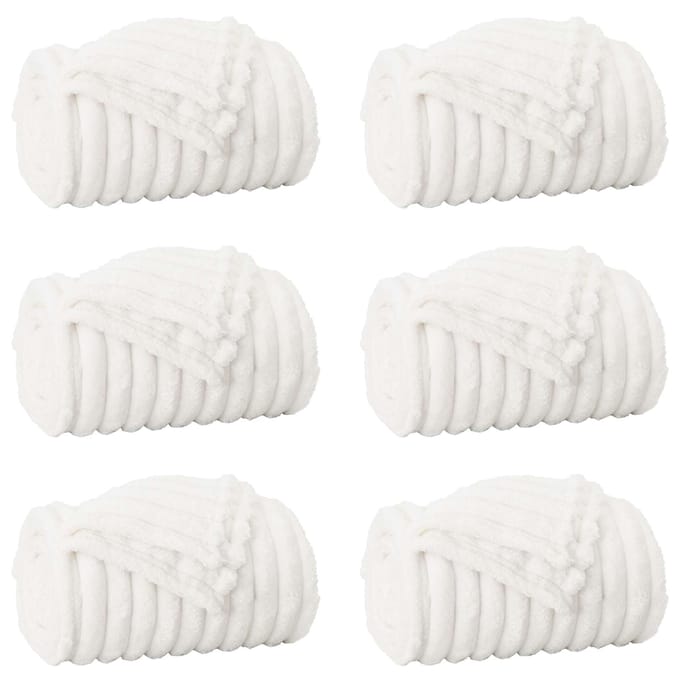 vidaXL - Dekentjes - 6 - st - Wit - 150 - x - 130 - cm - 2,85 - kg - Fleece