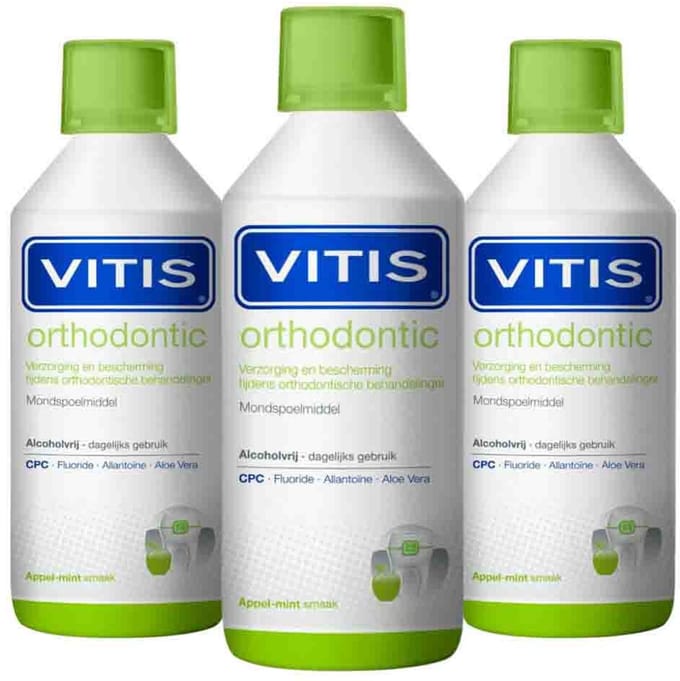 Vitis - Mondwater Orthodontic - 3 x 500 ml - Voordeelverpakking