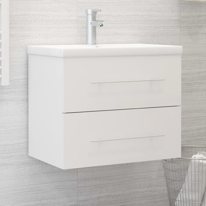 vidaXL - Wastafelkast - 60x38,5x48 - cm - bewerkt - hout - wit