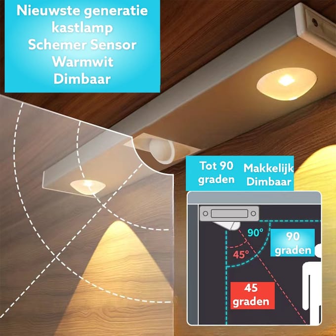 LED | wandlamp | USB oplaadbaar | magnetische Sensorlamp | Kastlamp | warmwit licht.