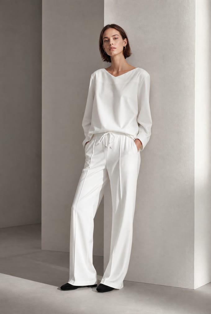 Adelia blouse soft Punto Milano jersey | Panna - Panna / S