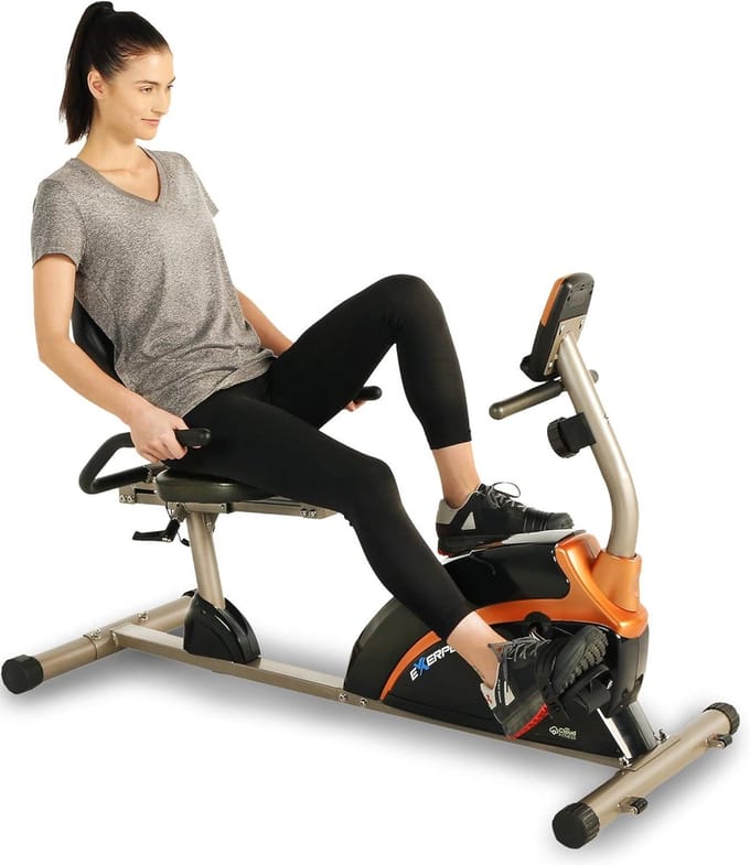 Comfortabele Ligfiets met Rugsteun en Pulssensor | Hoge Gewichtscapaciteit