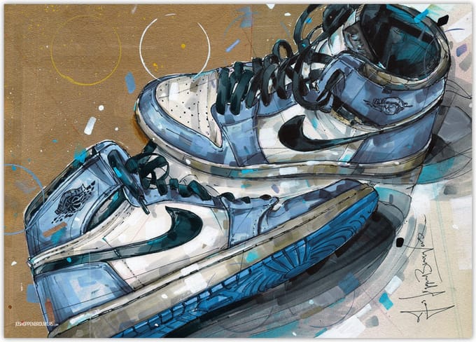 Sneaker poster 1984 university blue 70x50 cm