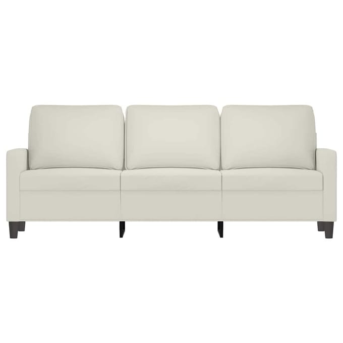 vidaXL - Driezitsbank - 180 - cm - fluweel - crèmekleurig