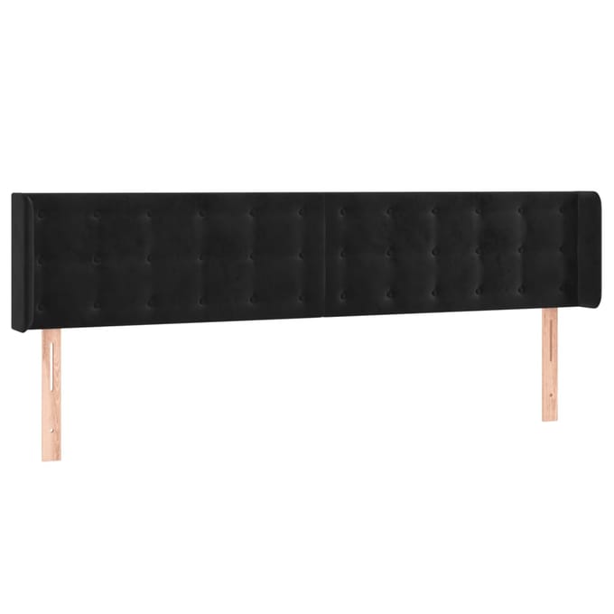 vidaXL - Hoofdbord - LED - 203x16x78/88 - cm - fluweel - zwart