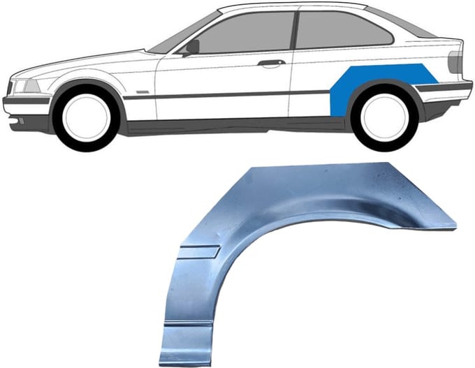 Reparatiepaneel achterspatbord voor BMW 3 E36 1990-2000 / Links / COMPACT