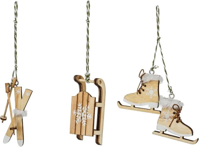 Houten hangers met winterthema