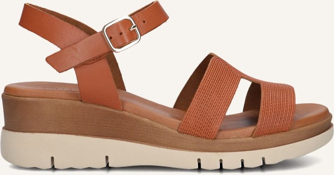 LINA LOCCHI 8224 Sandalen - Met Sleehak - Dames - Cognac - Maat 38