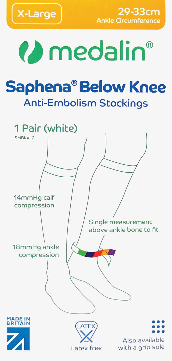 Set van 2 anti-emboliekousen onder de knie - Wit