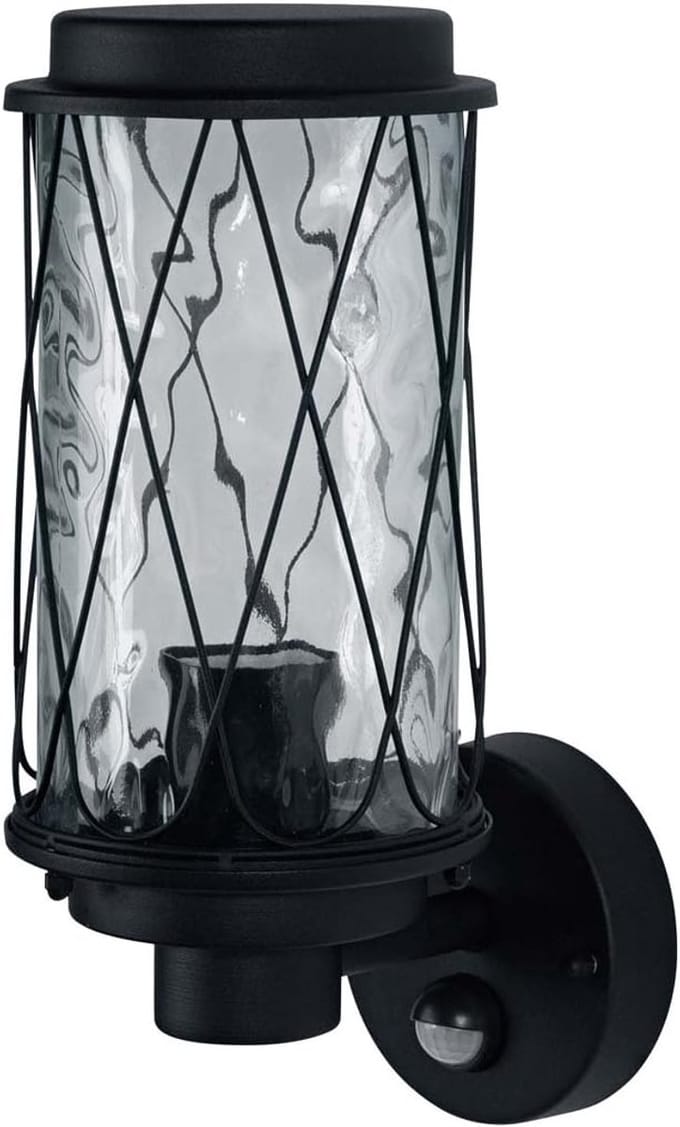 Osram LED wand- en plafondlamp, lamp voor buitentoepassingen, E27-fitting, geïntegreerde daglicht- en bewegingssensor, Endura Classic Cage Up Sens