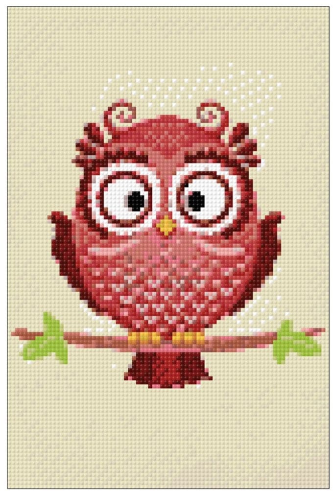 Wizardi Diamond painting WD250 - Owl Phil 20x30 cm